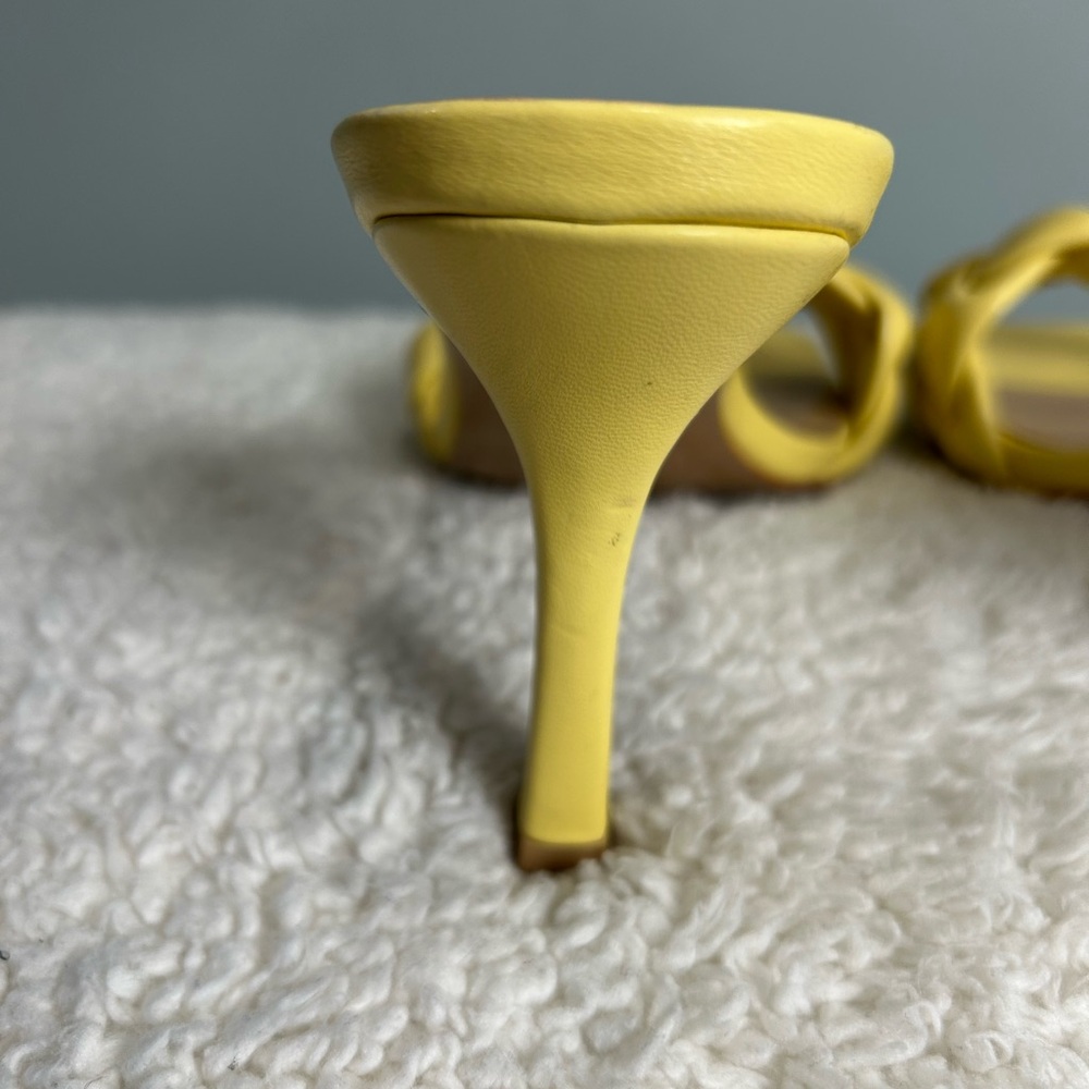 TORGEIS Maraca Open Toe Heels Yellow Braided Size 10 - Picture 12 of 15